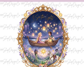 Alle Prinzessinnen-PNGs, Prinzessin Rapunzel Mauskopf-PNG, Prinzessin Rapunzel PNG-Clipart-Design, Ich sehe Lichter-PNG, Kokette Prinzessin-PNG