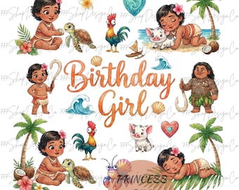 Baby Prinzessin png, Baby Moana png Clipart, Moana PNG Bundle, Moana Clipart, Prinzessin Png Cricut Dateien