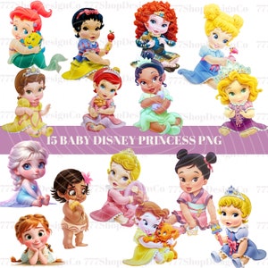 Princesa bebé png, Princesa png Archivos Cricut, Bebé cenicienta png, Bebé bella png, Bebé aurora, Bebé tiana