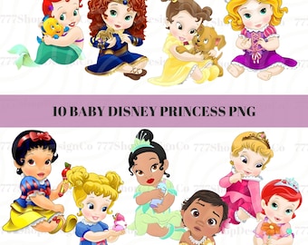 Baby Prinzessin png, Prinzessin png Cricut, Baby Cinderella png, Baby belle png, Baby Aurora, Baby Tiana