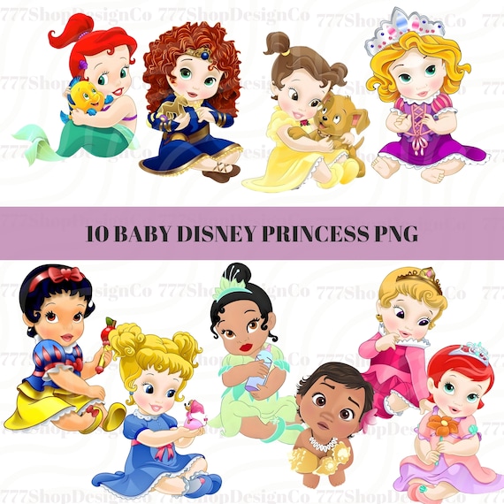 Baby Princess png, Princess png Cricut files, Baby cinderella png, baby  belle png, baby aurora, baby tiana