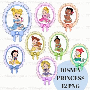 Baby Princess png, Princess png Cricut files, Baby Princess Clipart, Baby cinderella png, baby belle png, baby rapunzel png