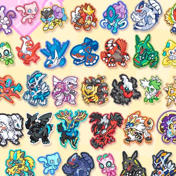 Adesivi glitterati dei Pokémon leggendari