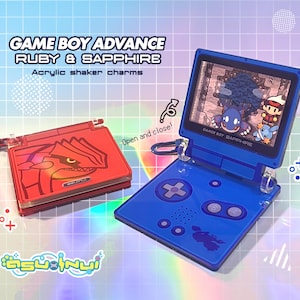 Game Boy Advance SP akryl shakerberlocker i rubin, safir och smaragd