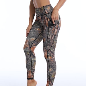 High Waist Forest Camo Leggings Camouflage Yoga Pants