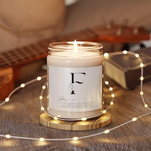 Colección de velas Fruto del Espíritu / Fe / Hebreos 11:1 - Vela perfumada de cera de soja, 250 ml / Regalos cristianos / Decoración del hogar inspirada en las Escrituras