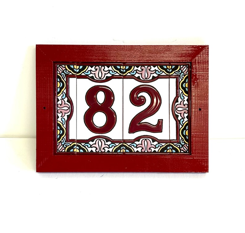 SPANISH Hand Created Hand Painted Ceramic House Numbers and Letters