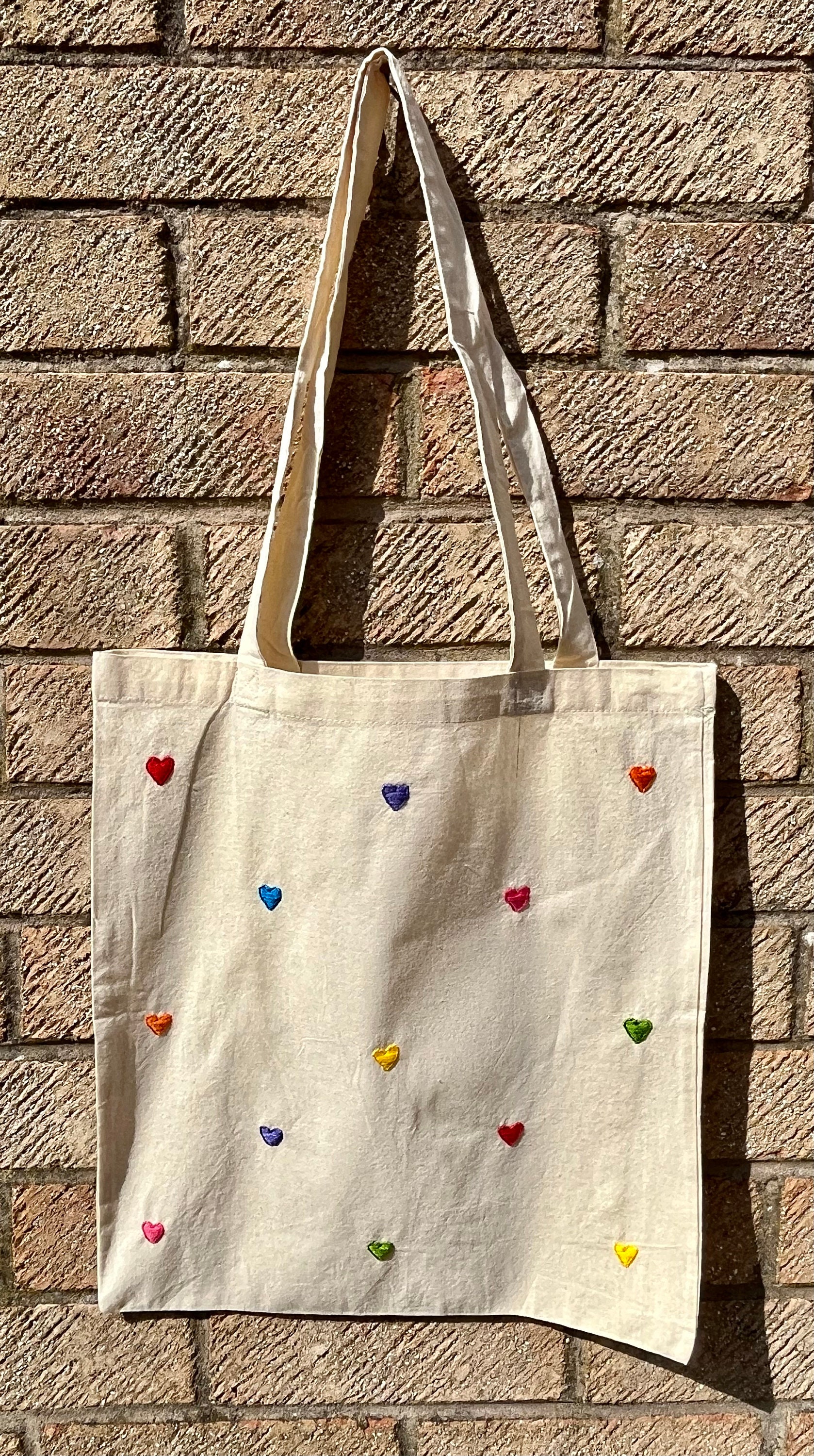 Colorful Handcrafted Heart Tote – cutycraft