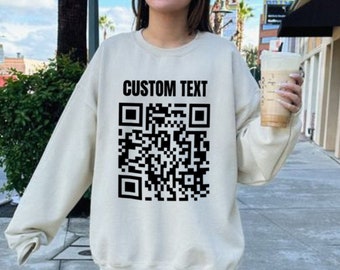 Benutzerdefinierte QR Code Rundhals-Sweatshirt