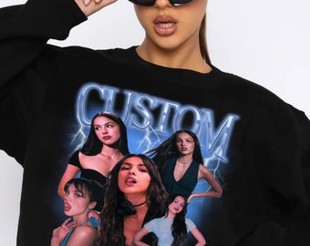 Custom Girlfriend Sweatshirt, Girlfriend Face Custom Photo Collage Crewneck