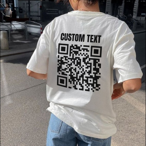 T-shirt unisexe avec code QR texte personnalisé