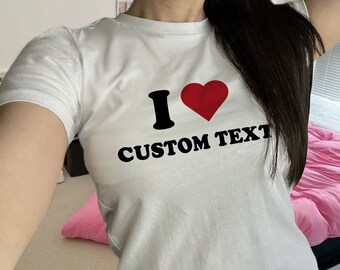 I Heart Custom Text Baby Tee