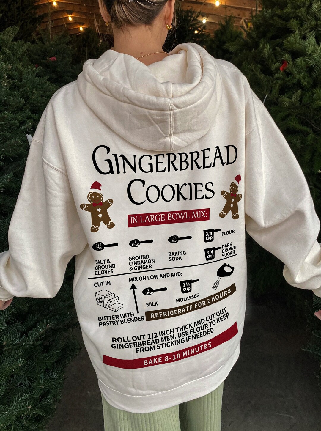 Gingerbread Cookies Recipe Hoodie, Christmas Cookie Hoodie, Christmas