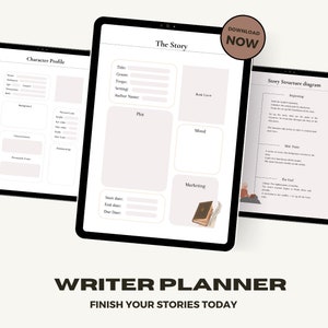 Writer Planner | Author Planner | Novel Writing | Digital Planner for GoodNotes, Notability etc. | Book Planning Workbook and Organiser