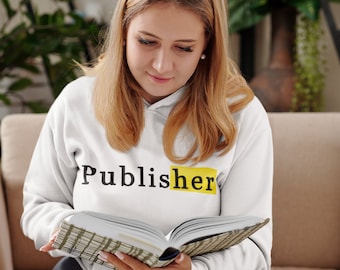 Feministische redacteur sweatshirt/comfortabele trui voor uitgever/losse fit inspirerende hoodie aanwezig/minimalistisch truicadeau/leesachtige merchandise
