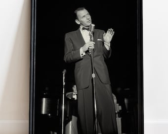 Frank Sinatra Satin Poster, Black and White Jazz Print