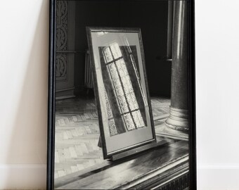 Stampa fotografica speculare, poster di arte moderna in bianco e nero