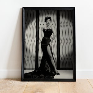 El viejo Hollywood, impresiones de Hollywood, arte mural de Hollywood, Ava Gardner, póster en blanco y negro, póster feminista, arte feminista, impresiones fotográficas