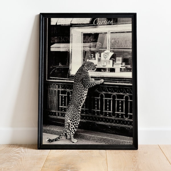 Cartier, Leopard Print, Leopard Wall Decor, Luxury, Money Poster, Black And White Wall Art