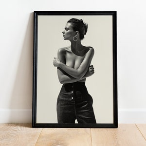 Stampa di Emily Ratajkowski / Poster della supermodella in bianco e nero
