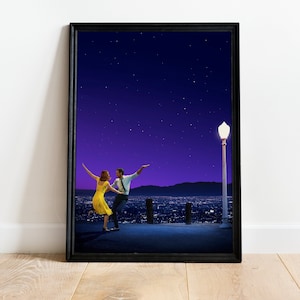 La La Land Poster Ryan Gosling Movie Print Romance Gifts Hollywood Celebrity Wall Art Lovers Gift Emma Stone Home Decor Film Poster