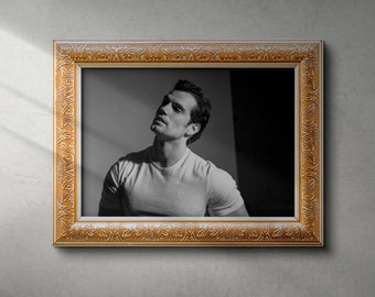 Henry Cavill Poster: The Witcher, Superman, Black and White Print