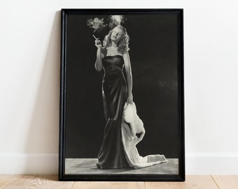 Rita Hayworth Poster, Vintage Hollywood Glamour Print
