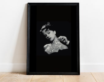 Nicole Kidman Moulin Rouge Photo Print, Black and White Fashion Wall Art