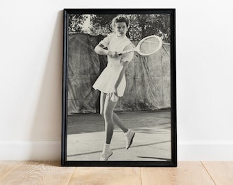 Katharine Hepburn Tennis Poster, Vintage Hollywood Wall Art