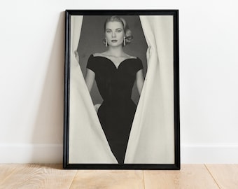 Grace Kelly 'La finestra sul cortile' Stampa: Poster di moda in bianco e nero