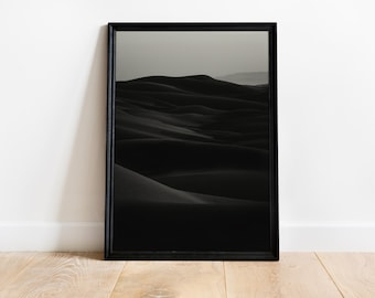 Poster del deserto Stampa di sabbia Poster arabo Stampe in bianco e nero Arte murale del deserto Fotografia Decorazione della casa Regalo per la fotografia del deserto arabo