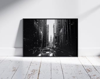 Toronto Cityscape Poster, Black and White Photography Print