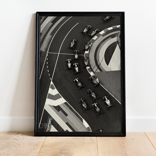 Formula 1 Print, F1, Formula 1 Gift, Max Verstappen, Charles Leclerc, Lewis Hamilton, Black and White Wall Art, Ferrari, Car Guy Gift