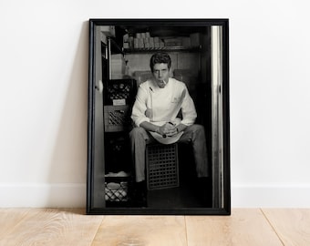 Anthony Bourdain Black and White Photography Print | Iconic Chef Kitchen Wall Art