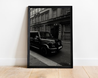 Mercedes Poster Car Print Black and White Wall Art Mercedes G-Class Poster Car Poster Luxury Print Old Money Gift G-Wagon Print Car Gift