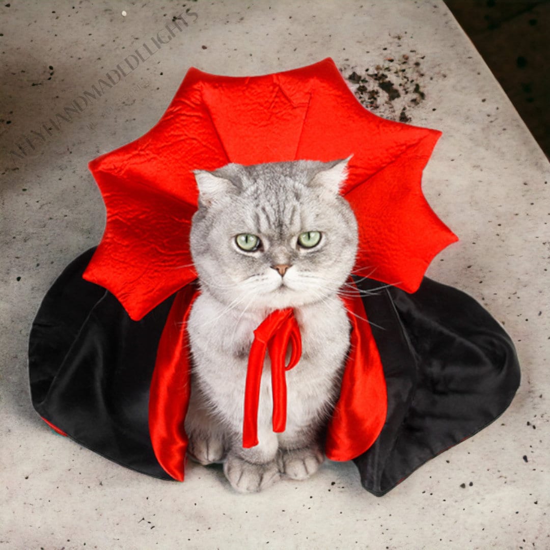 Halloween Costume for Cat Vampire Cloak for Pet Cat Cape Etsy