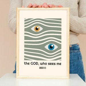 The God who sees me - Genesis 16:13 - Christian Wall Art - DIGITAL DOWNLOAD - Biblical Sketches, Christian Art, Jesus Art