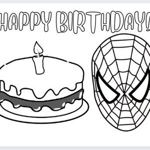 Spiderman Birthday Coloring Page