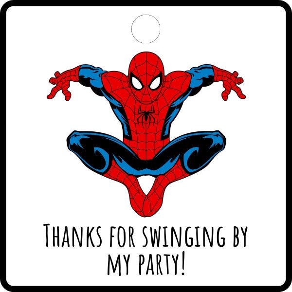 Spiderman Thank You Tags Printable - Etsy