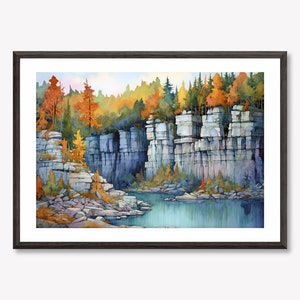 DIGITAL DOWNLOAD Group of Seven Inspired Landscape Painting #4, 13x19&quot; and 5x7&quot; Printable Digital Downloads | Print Also Available