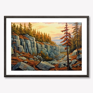 DIGITAL DOWNLOAD Group of Seven Inspired Landscape Painting #3, 5x7" and 13x19" Printable Files | Also Available as Print