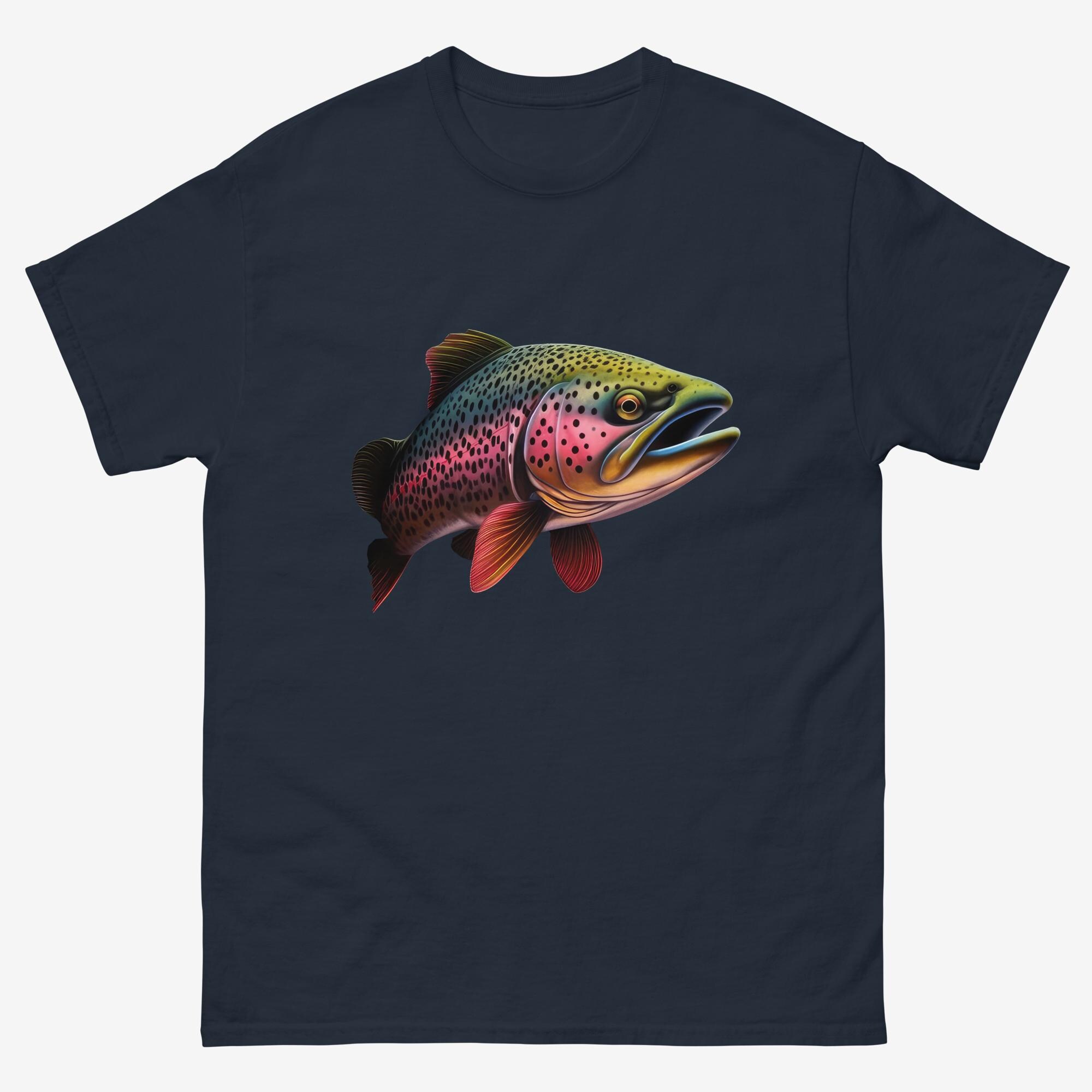 T-shirt Vintage Pêcheur Truite Arc-en-ciel Années 90 - XL - Coton
