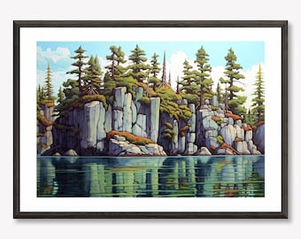 DIGITALER DOWNLOAD Siebener inspirierte Landschaftsmalerei #6 - inklusive 5x7&quot;, 13x19&quot; und 22x15&quot; druckbare Dateien | Auch als Druck erhältlich
