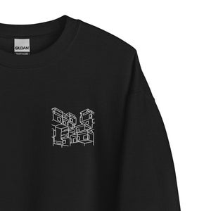 Habitat Sweatshirt Design Only | Brutalist Architecture Inspired Embroidered Crew Neck Sweatshirt