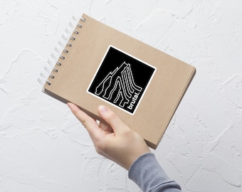 Sticker bibliothèque | Inspiré de l&#39;architecture brutaliste Sticker