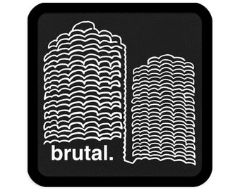 Écusson brodé appartement 3&quot; x 3&quot; | Écusson inspiré de l&#39;architecture brutaliste