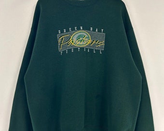 Vintage 90er Jahre Green Bay Packers Green Pro Player Crewneck