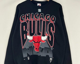 Vintage 90er Chicago Bulls Schwarzer Rundhalsausschnitt