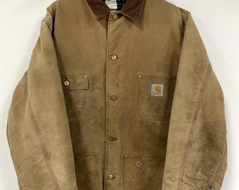 Veste de corvée beige Carhartt vintage doublée de couverture