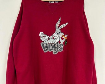 Vintage 1999 Looney Tunes Bugs Bunny Red Crewneck